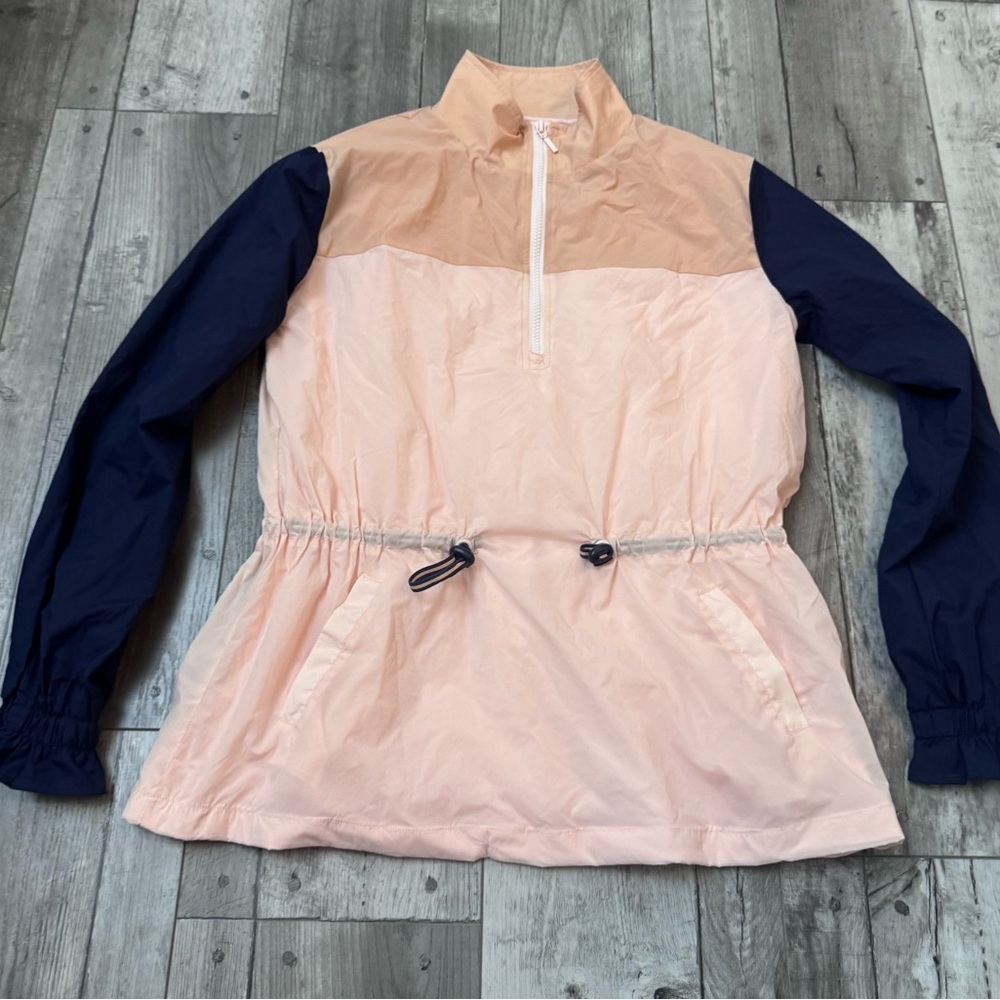 The Upside Yoko Colorblock Windbreaker Pink and Navy Utility Anorak Jacket XS - Picture 6 of 13